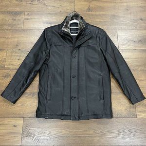 Mason & Cooper New York Sage Leather Jacket L Faux‎ Fur Zip Off Collar Lambskin